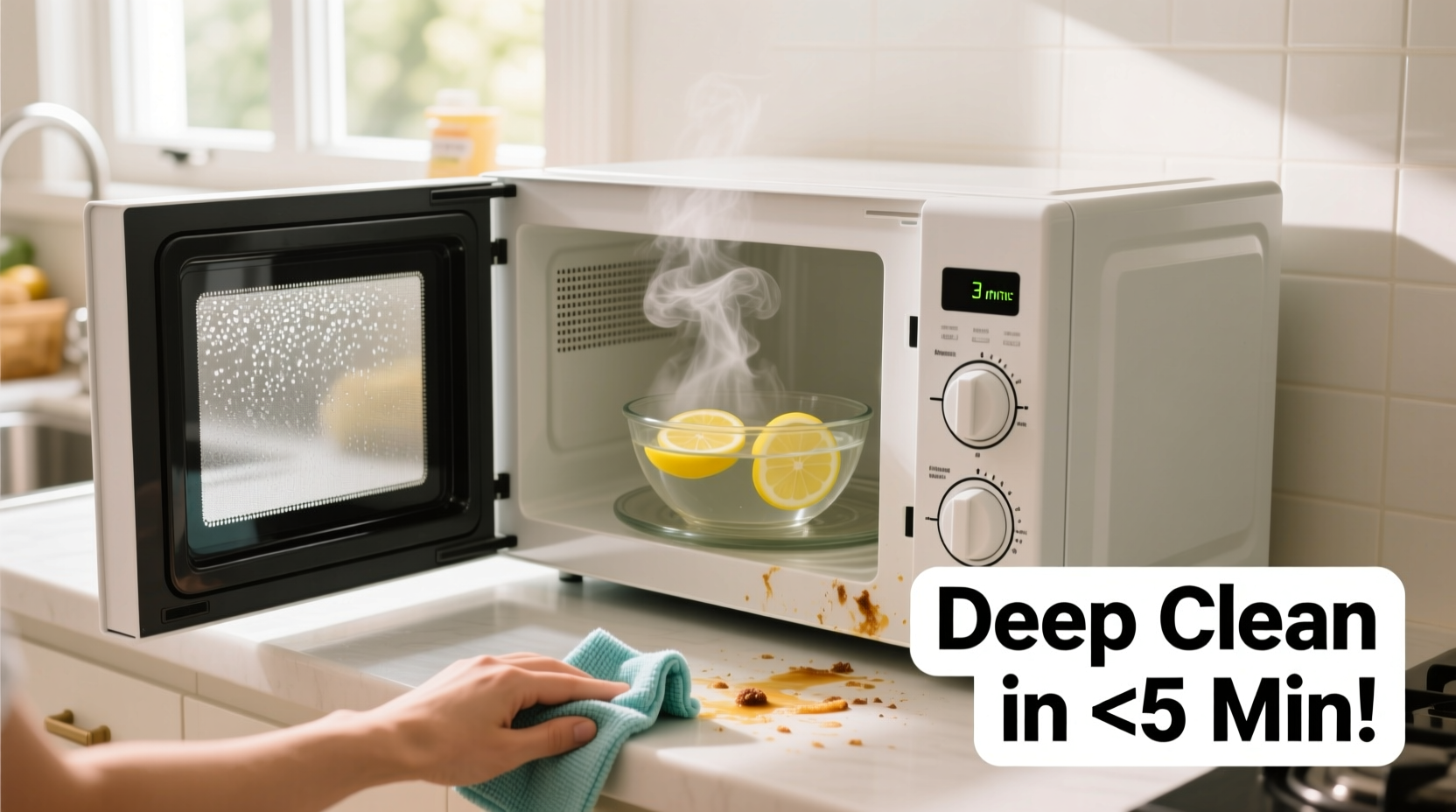 how to deep clean your microwave in under 5 minutes with pantry staples