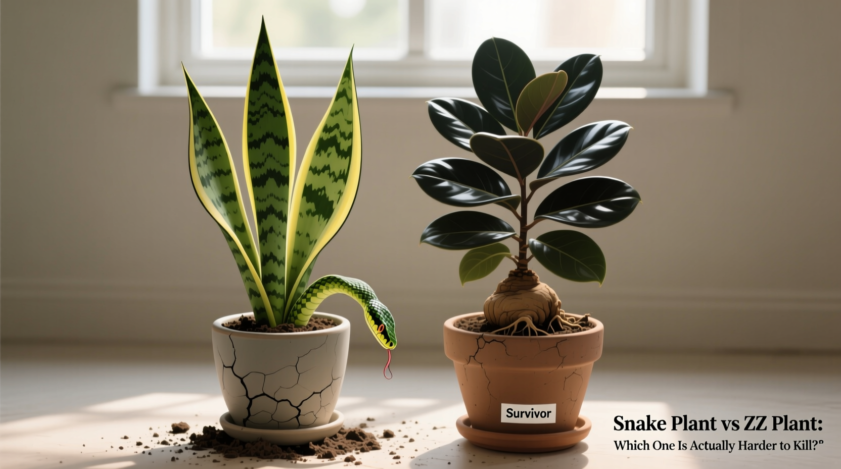 snake plant vs zz plant which one is actually harder to kill for beginners