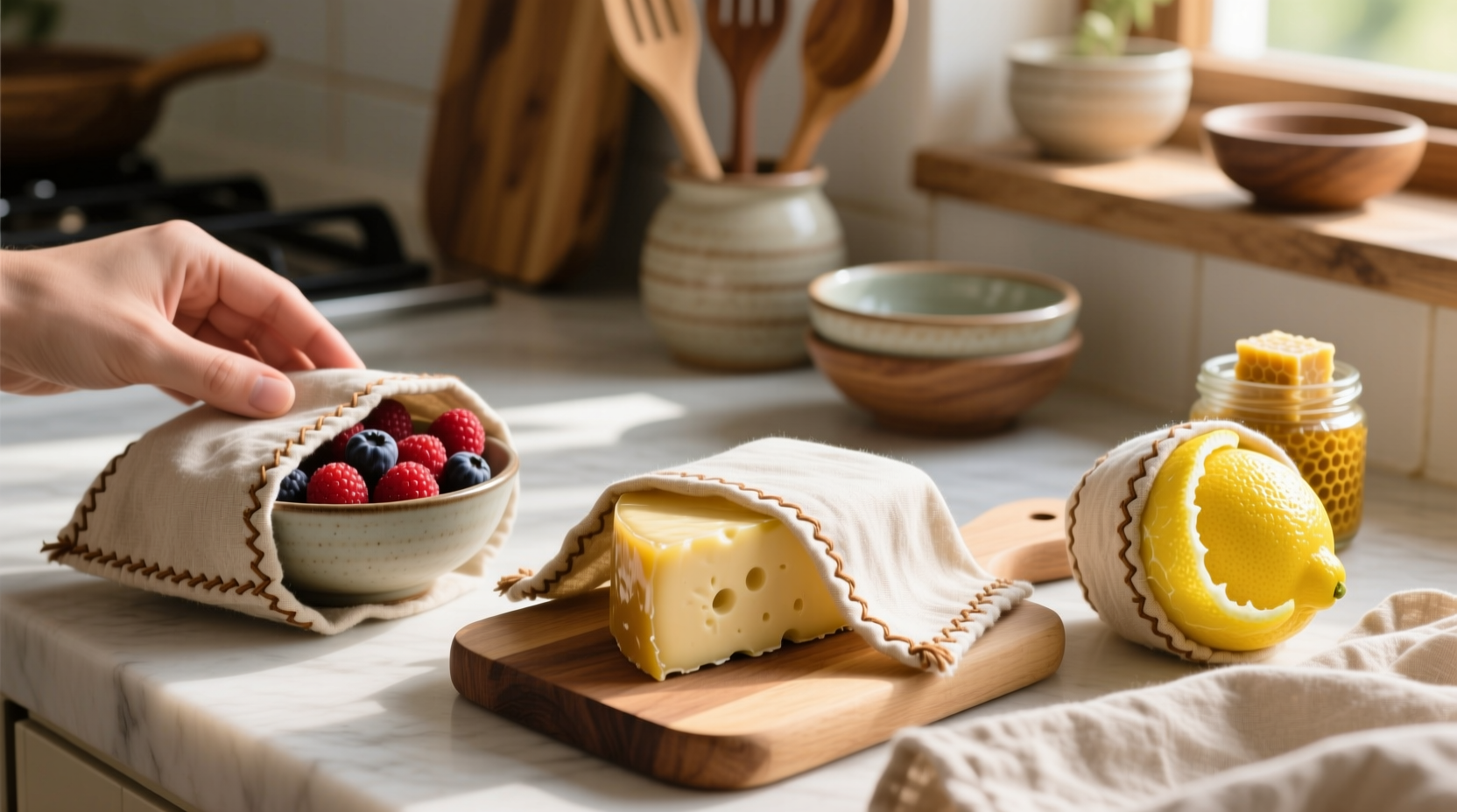 make your own reusable food wraps with beeswax