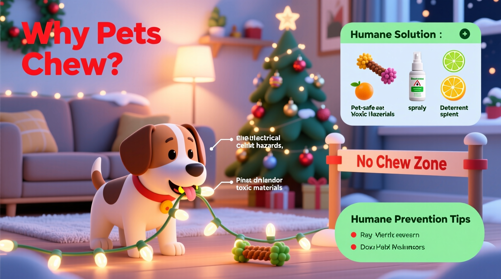 why do pets chew on christmas lights and how to stop them humanely