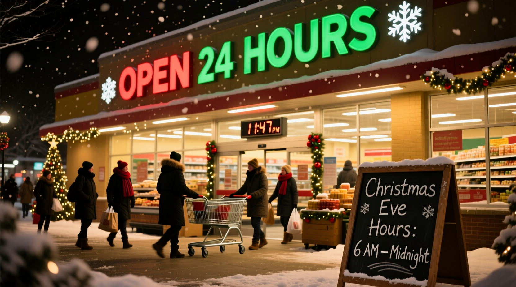 what grocery stores are open on christmas eve