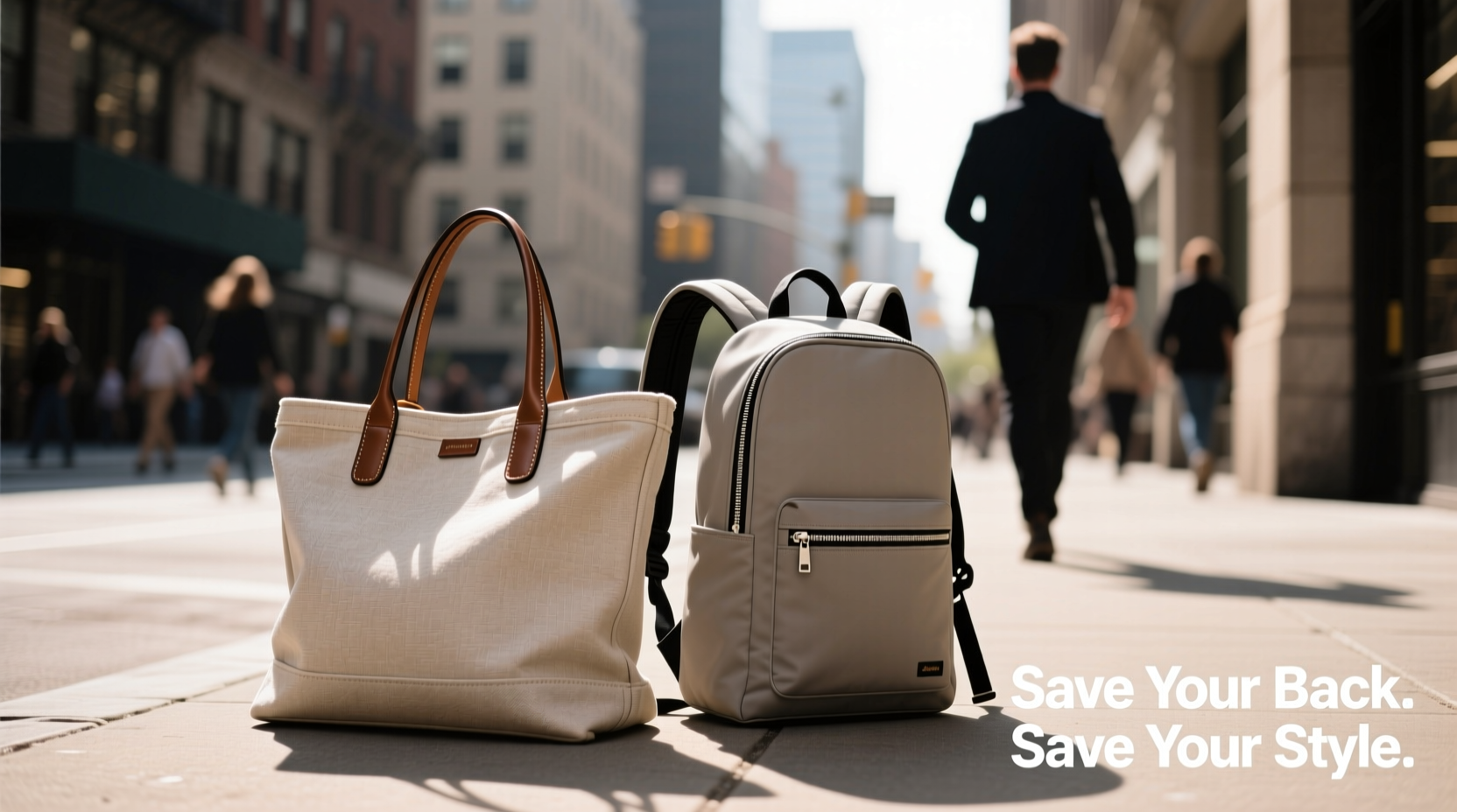 tote bag vs backpack for commuting saving your back or saving your style