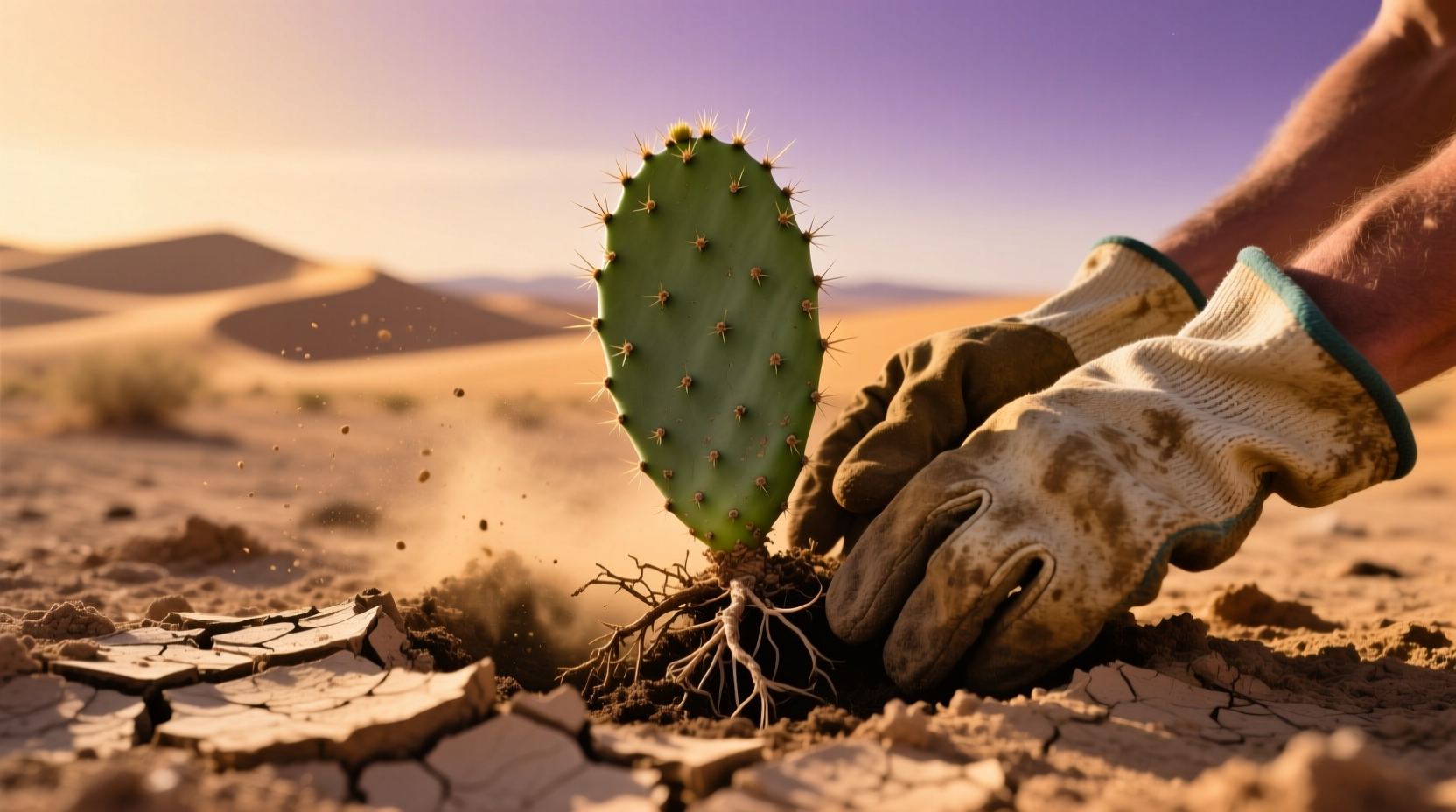 replanting cactus plants