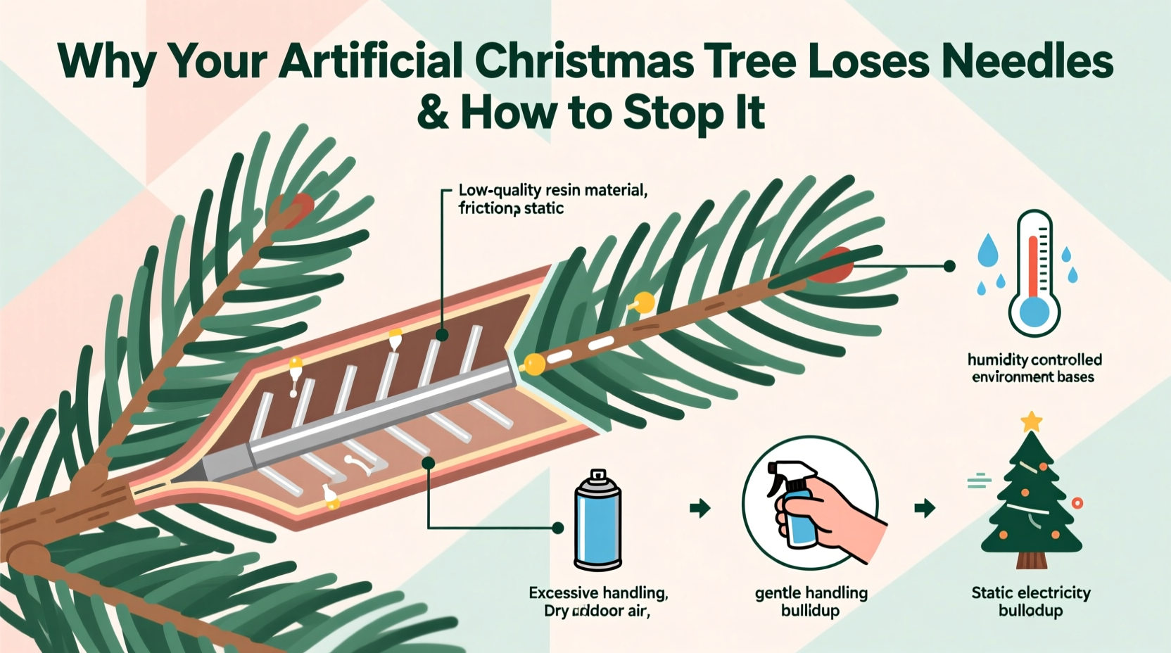 why does my artificial christmas tree shed plastic needles and how to minimize it