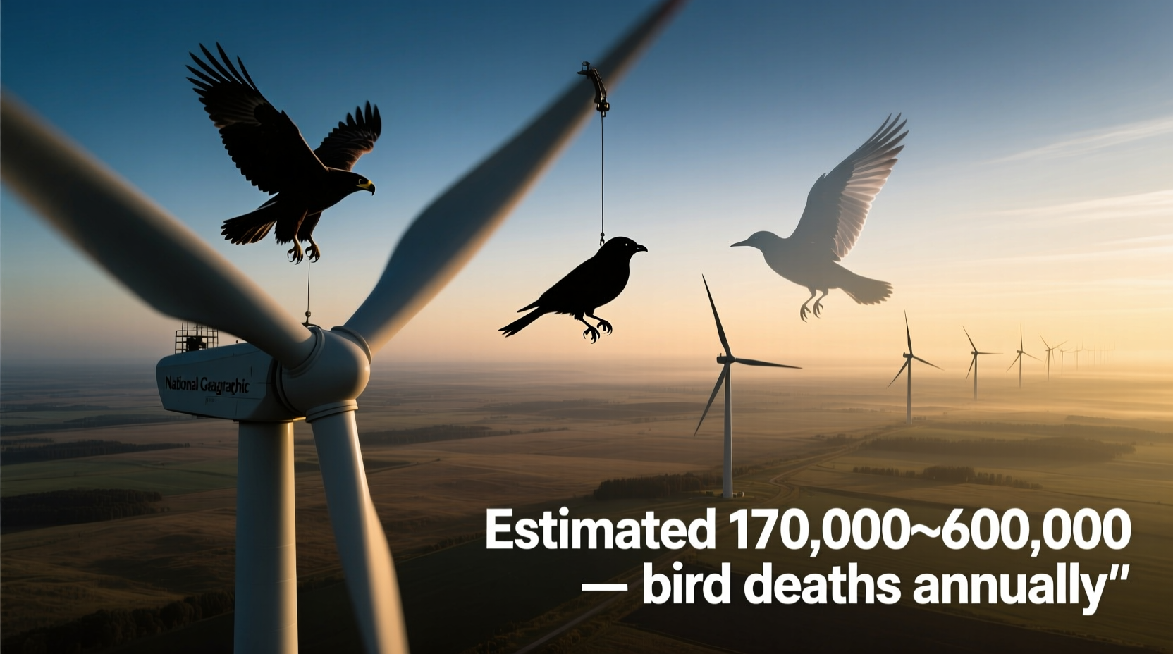 how many birds die from wind turbines