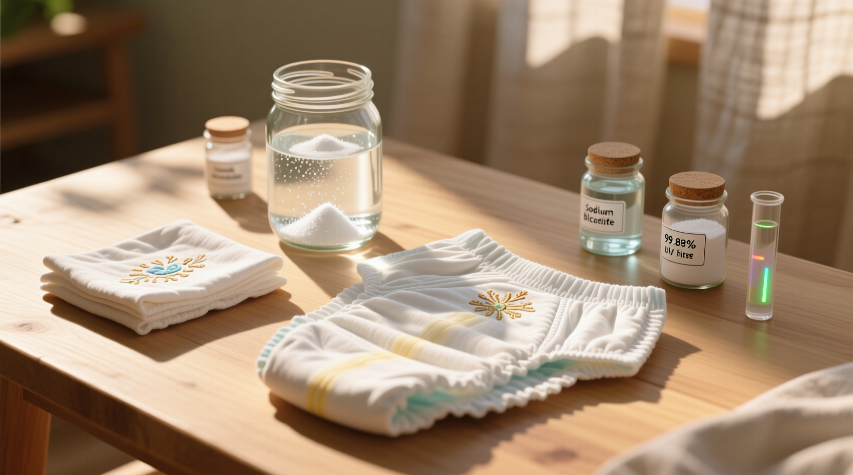 eco friendly cleaning sanitize cloth diapers with sun baking soda