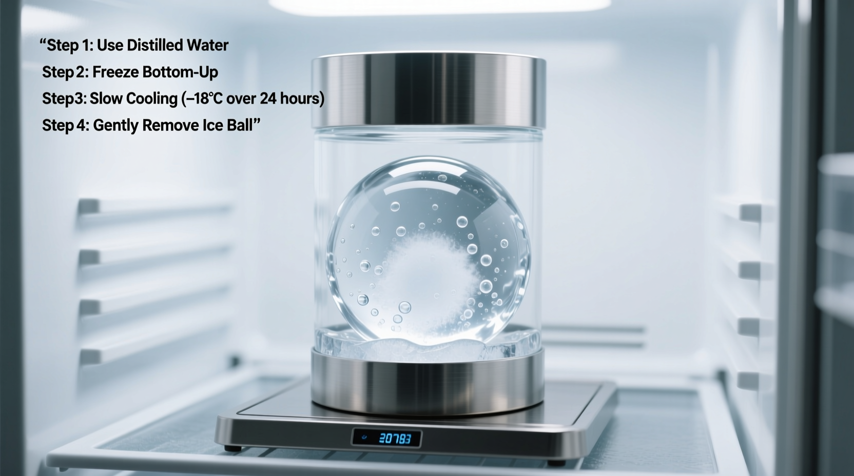 how to make crystal-clear ice balls using directional freezing