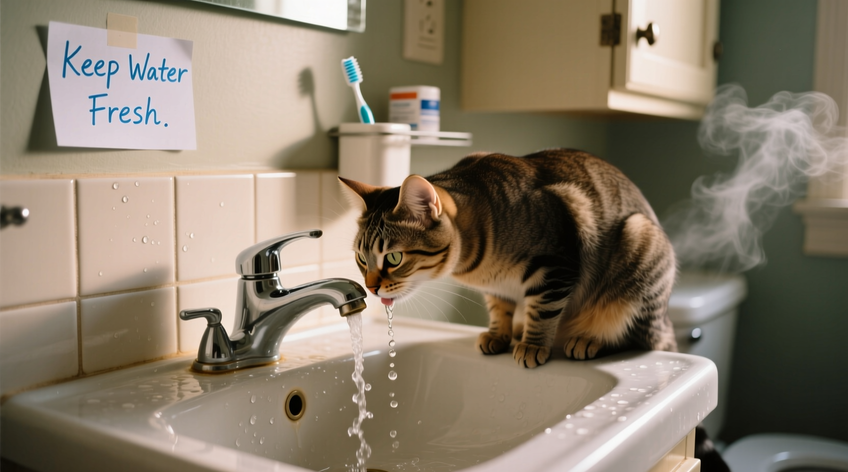 why is my cat obsessed with drinking from the faucet and how to change it