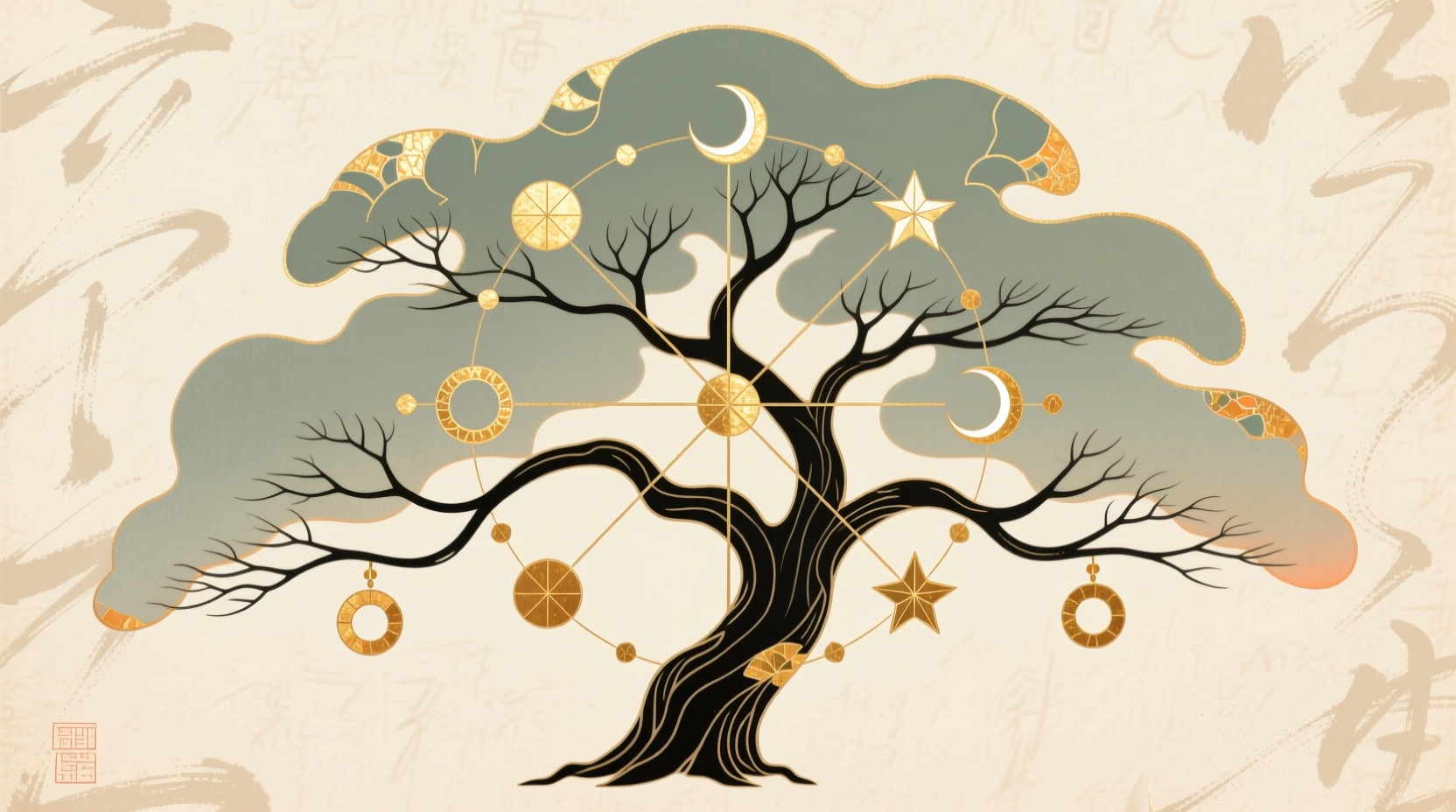 how to create symmetry when placing ornaments on an asymmetrical tree shape