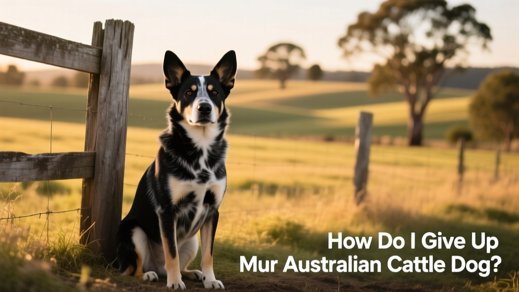 Australian Cattle Dog sitting attentively beside a fence, looking alert and healthy