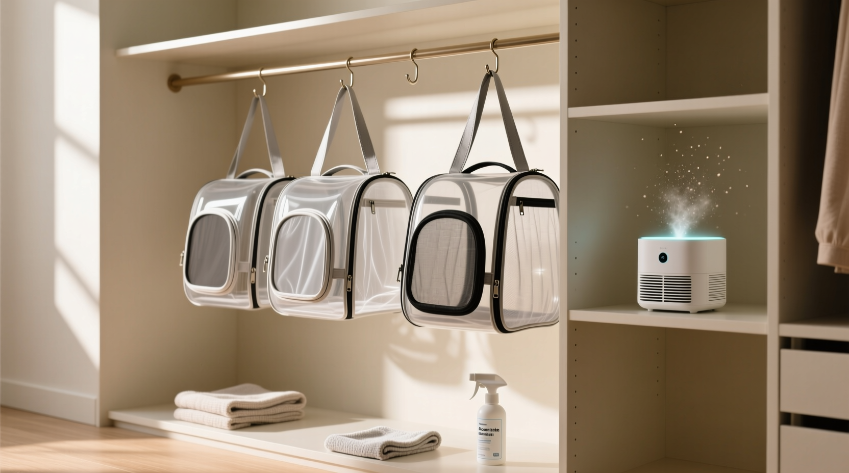 pet carrier bag storage without odor