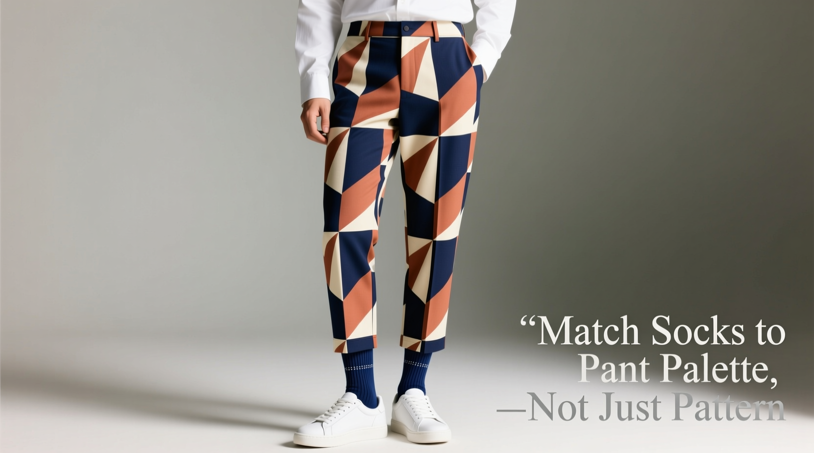how to match sock colors with patterned pants without clashing styles