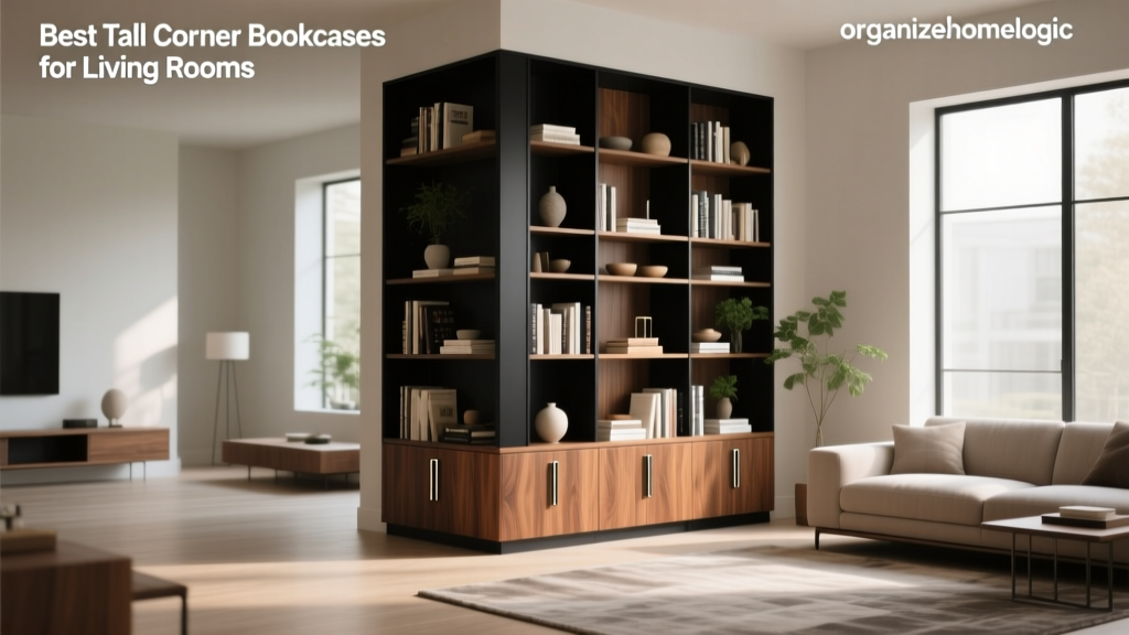 Top Tall Corner Bookcases for Living Rooms