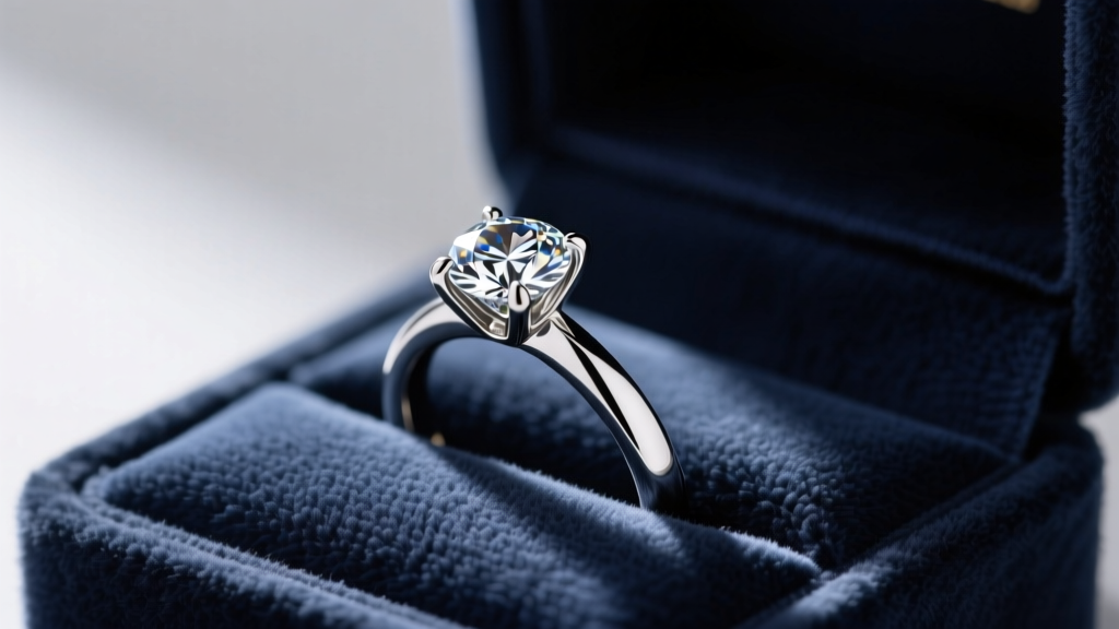 Side profile of a diamond cocktail ring resting in a deep microfiber jewelry box ring insert, showing proper gemstone clearance