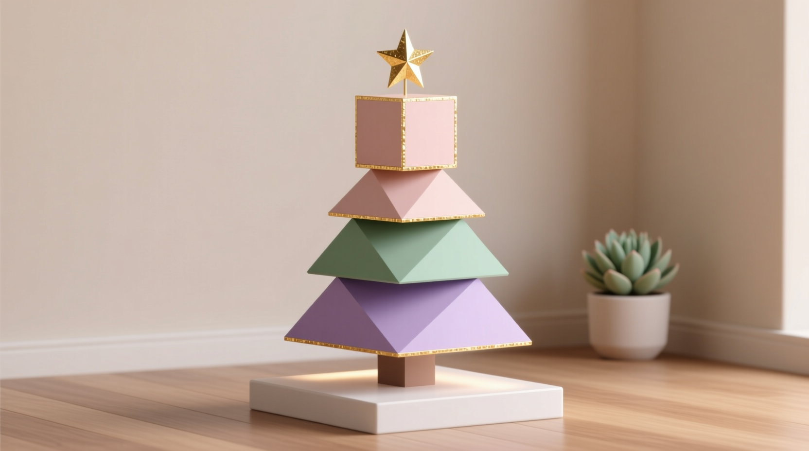 how to build a minimalist christmas tree using geometric shapes