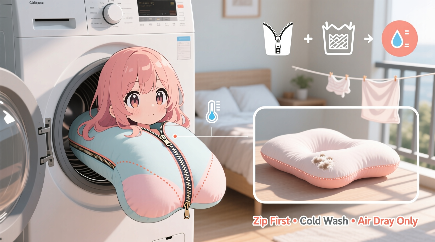 how to wash anime body pillows safely
