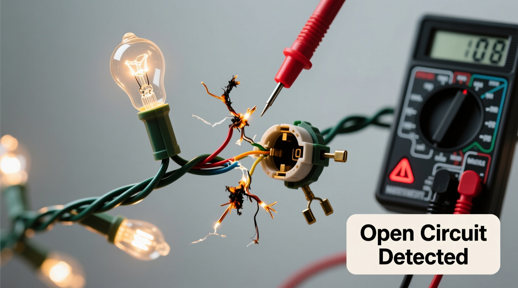 why does half my christmas light string not work diagnosing open circuits