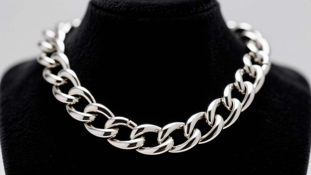 Macro shot of a heavy solid platinum Cuban link chain on a velvet bust, highlighting the deep drape and dense material weight