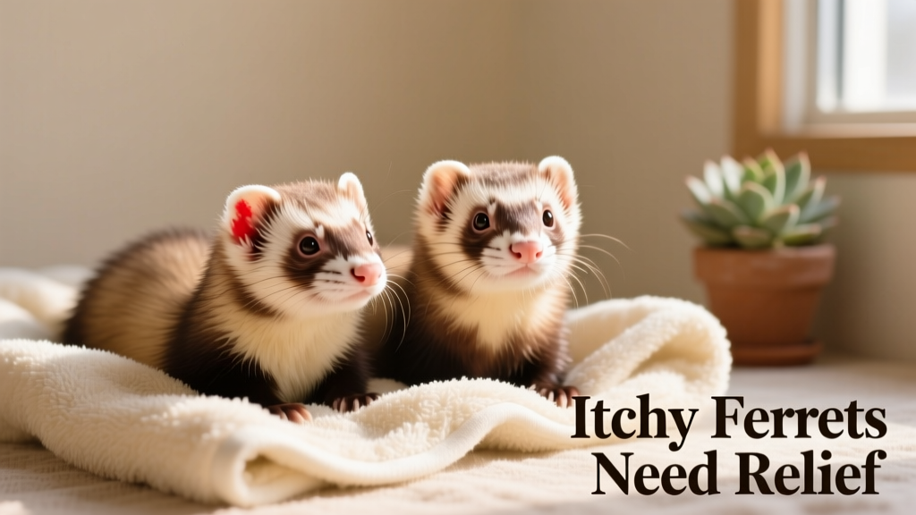 Two healthy ferrets resting side by side on a soft towel