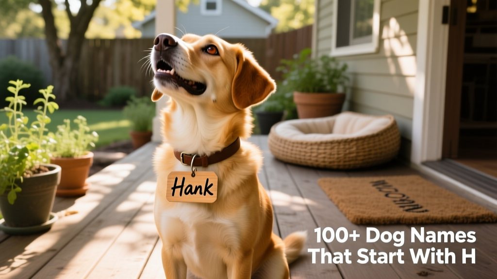 A joyful dog sitting attentively, looking up as if hearing their name for the first time