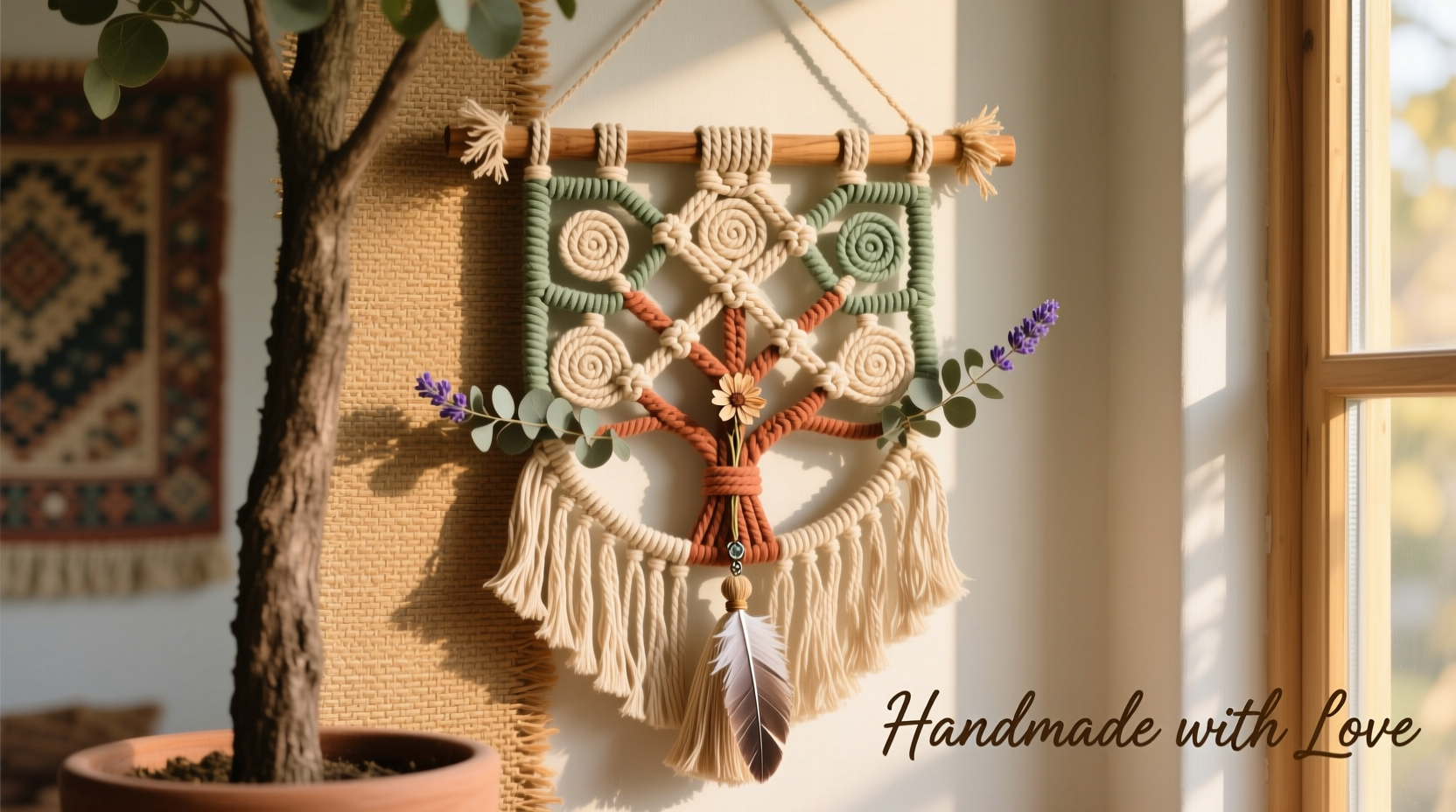 how to make a hanging macrame tree ornament for boho style lovers