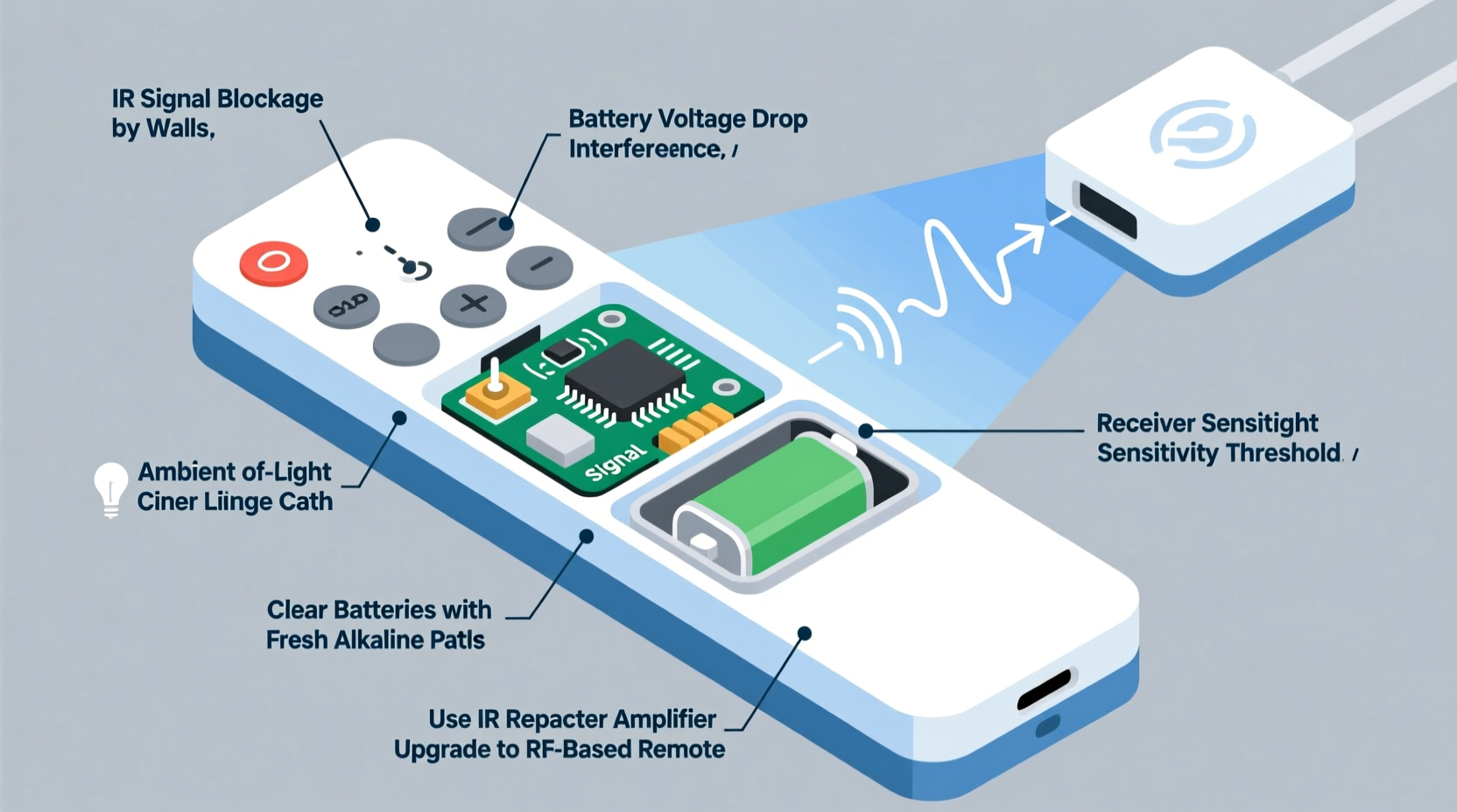 why do certain christmas light remotes have limited range and how to boost it