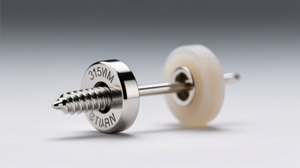 Macro shot of a 316L surgical steel screw-back clip earring for men, showing the threaded post and silicone pad in studio light.