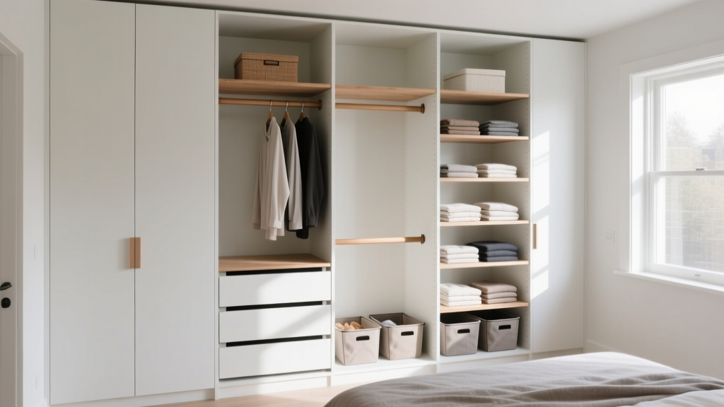 Bedroom Closet Design for Limited Mobility: Pull-Down Rods and Open Shelving