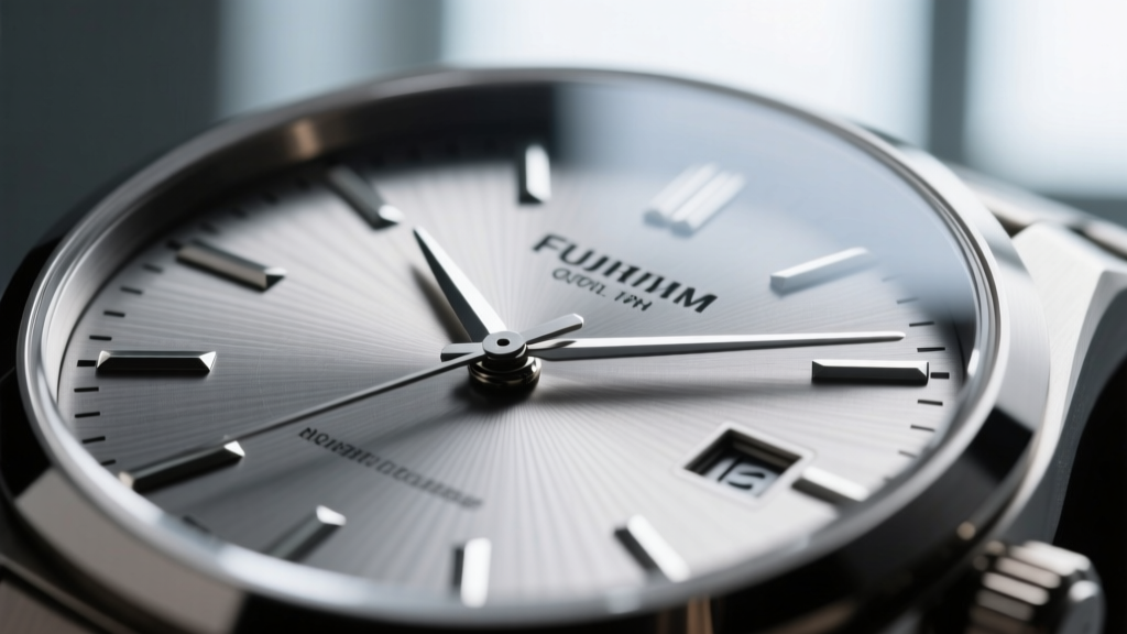 Macro shot of a brushed titanium men