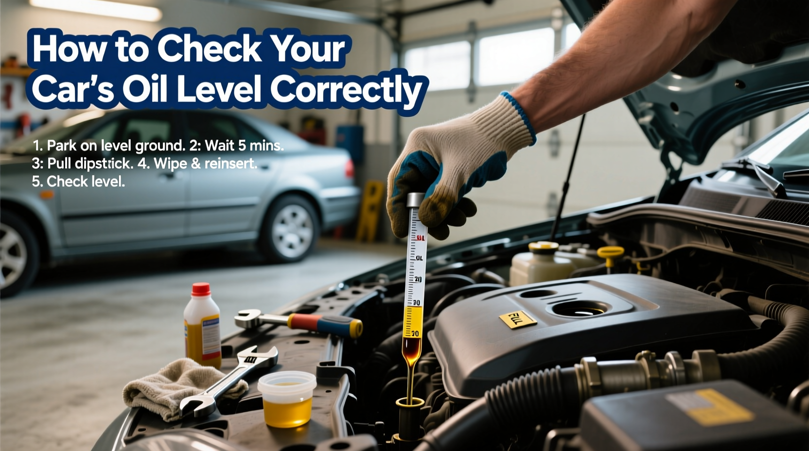 how do you check oil level in car