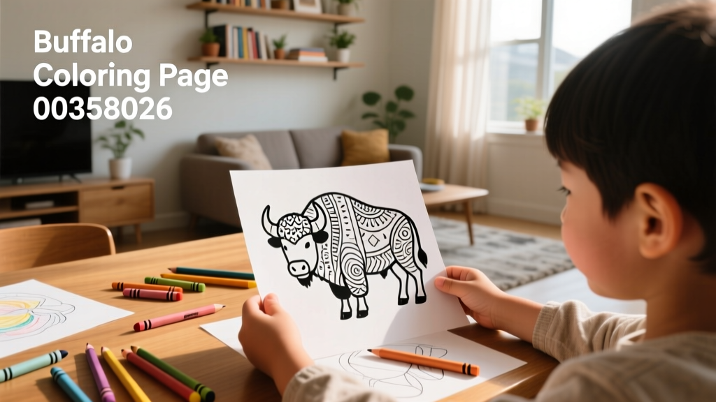 Buffalo Coloring Pages_00358026: Educational, Therapeutic, and Culturally Rich Activities for Kids Ages 3–12