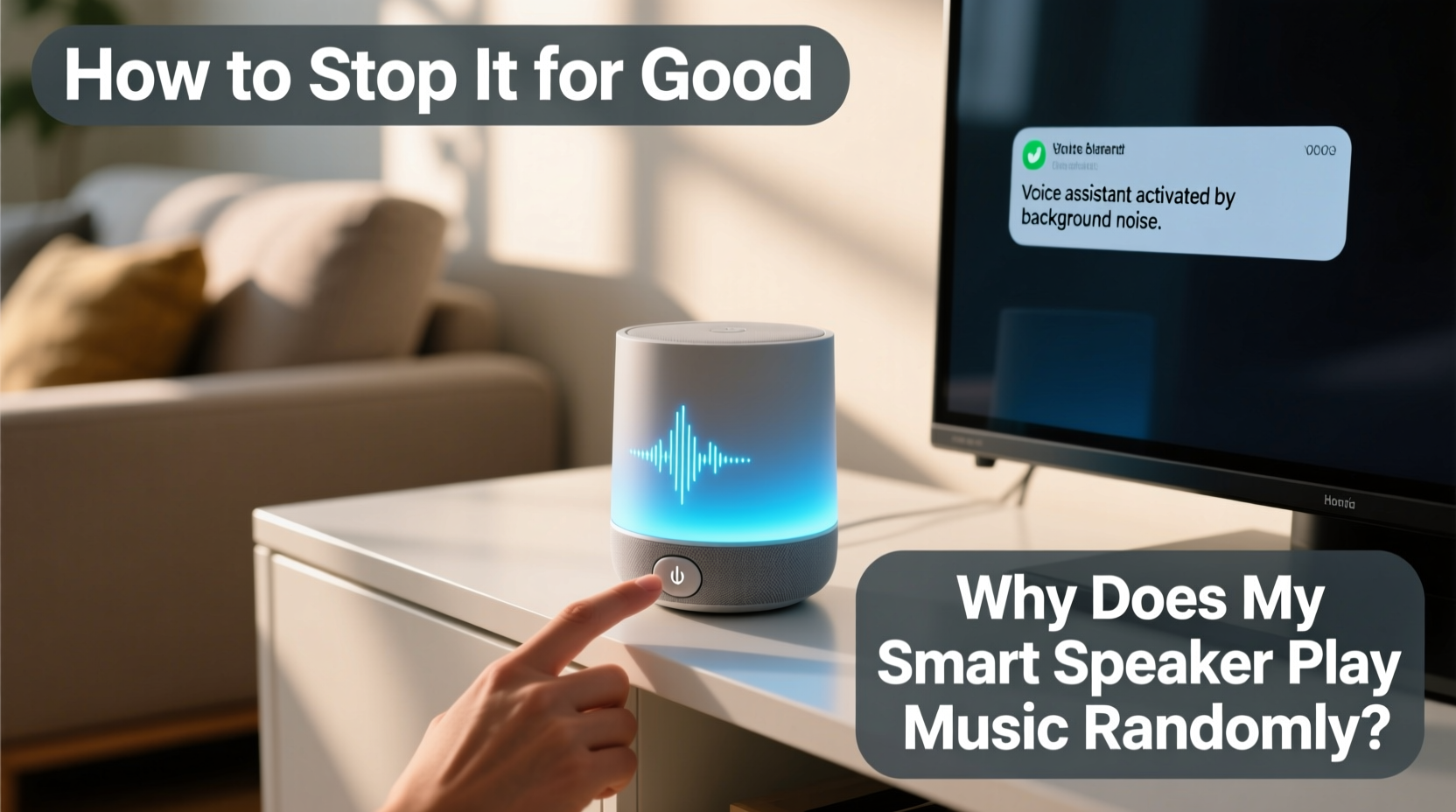 why does my smart speaker randomly play music and how to stop it for good