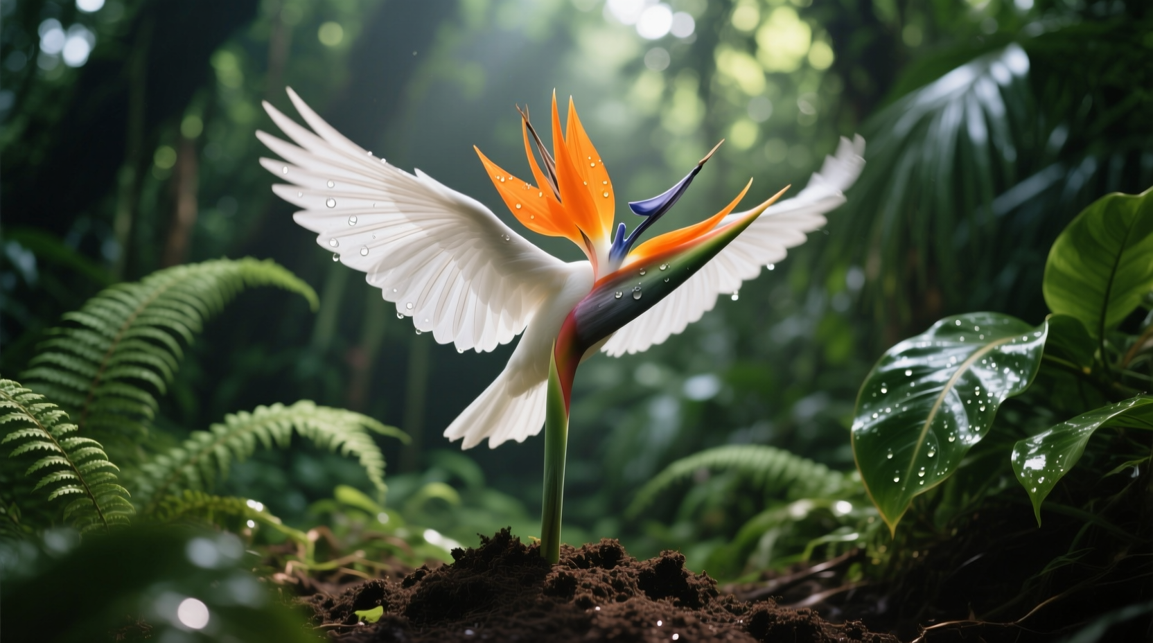 white birds of paradise flower