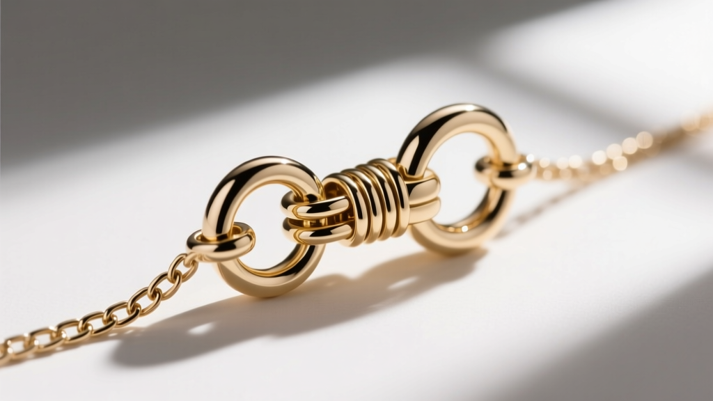 Detailed view of a heavy-duty 14k white gold lobster clasp securing a 3mm box chain, showing the spring mechanism and jump ring