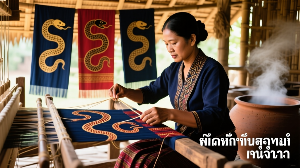 Thai Chut Thai Silk Weaving And Naga Pattern Dyeing Methods