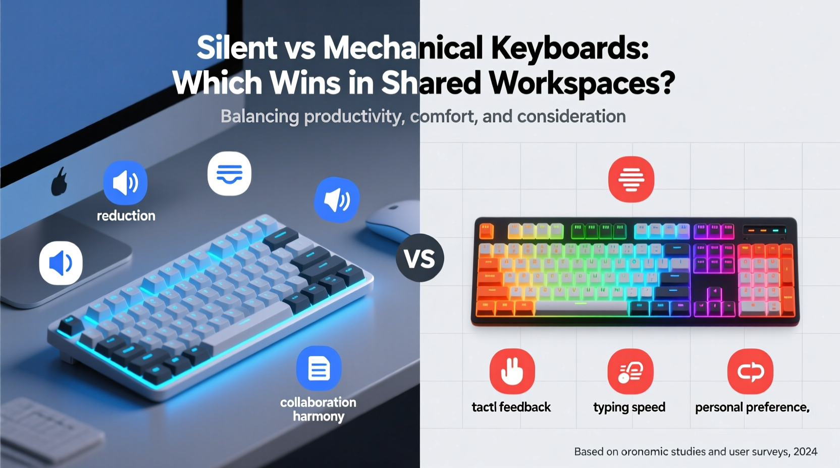 silent vs mechanical keyboards for shared workspaces which wins