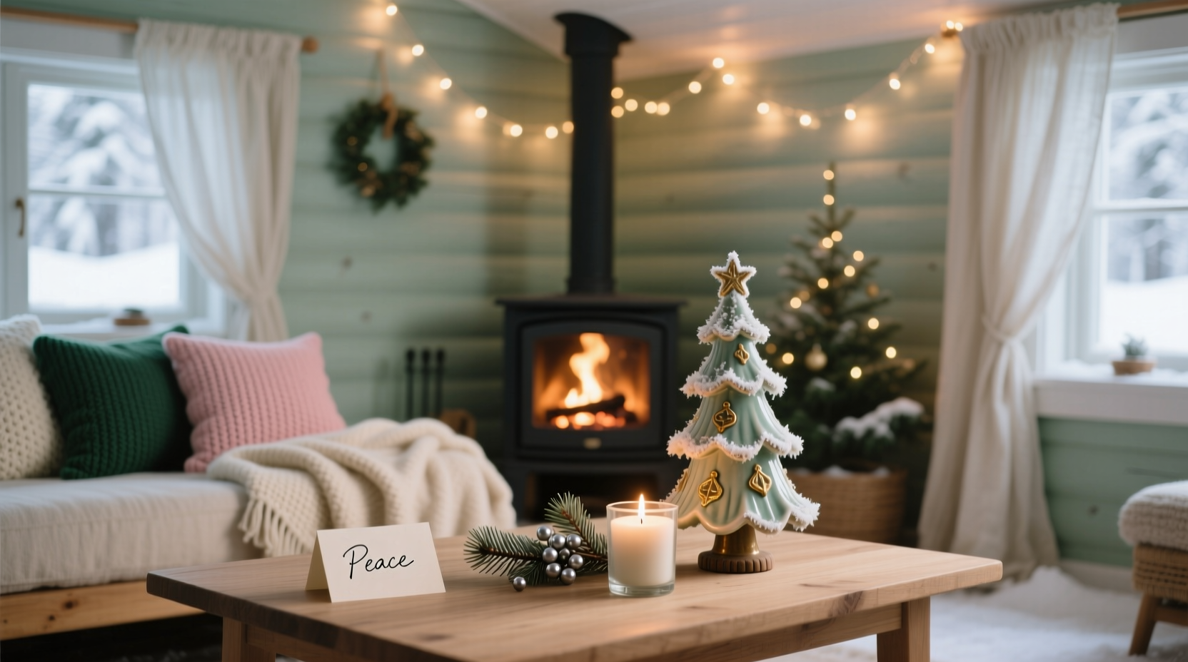 how to create a calming christmas color palette with soft lighting