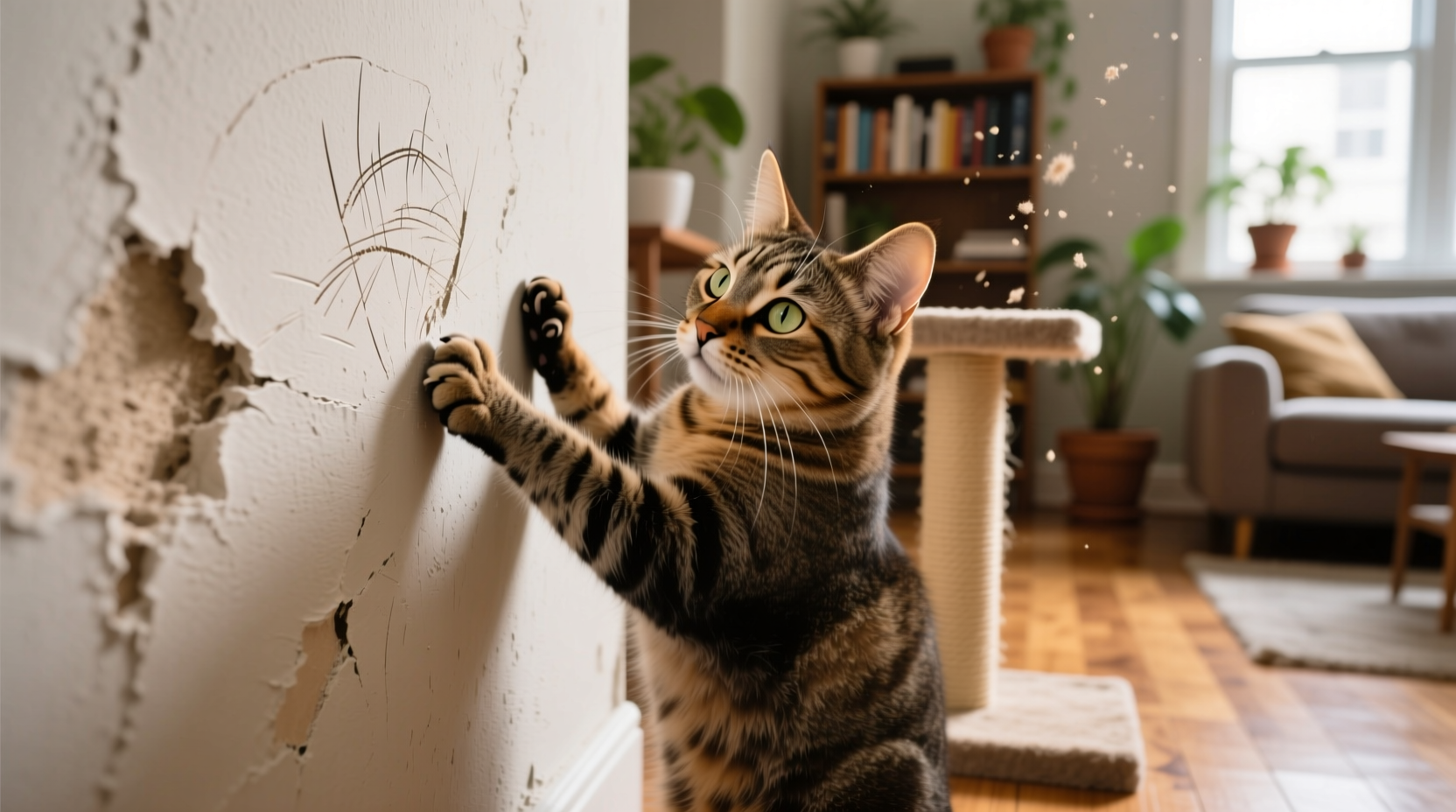 why does my cat scratch the wall instead of the scratching post