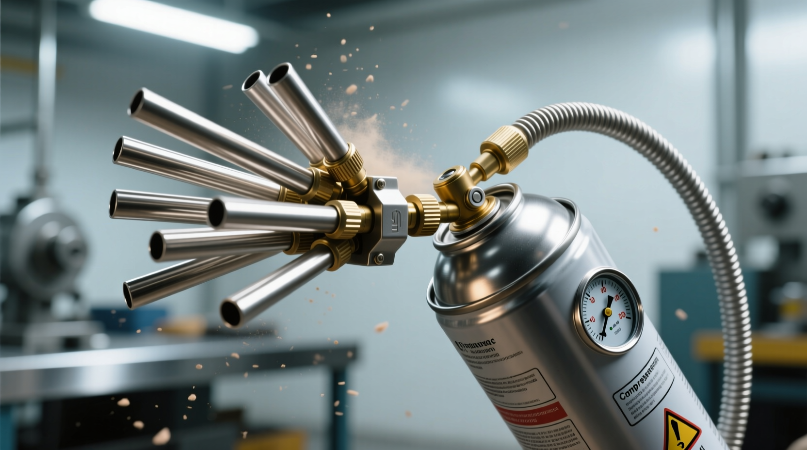 keep air straws attached to compressed air cans with a
