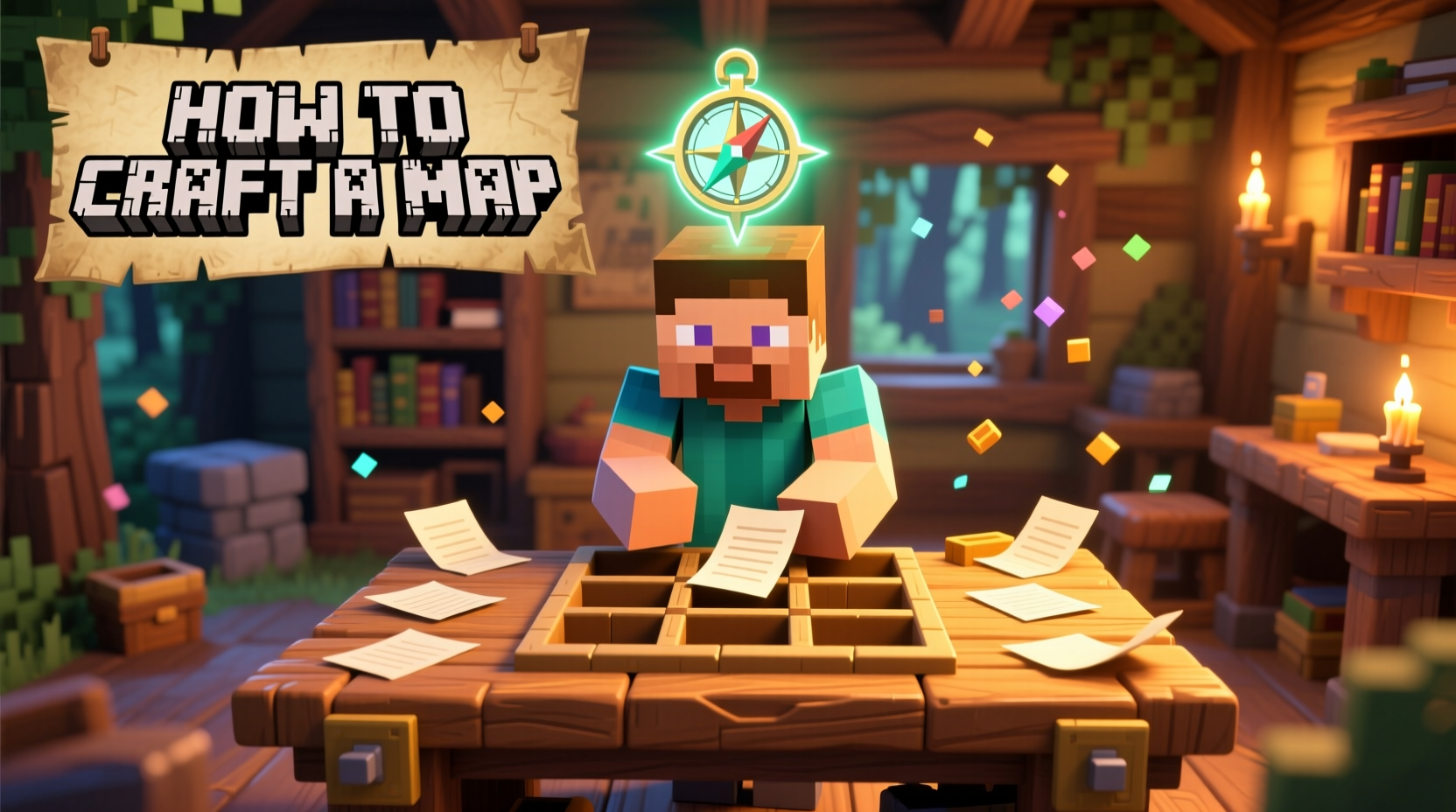 how to craft a map in minecraft