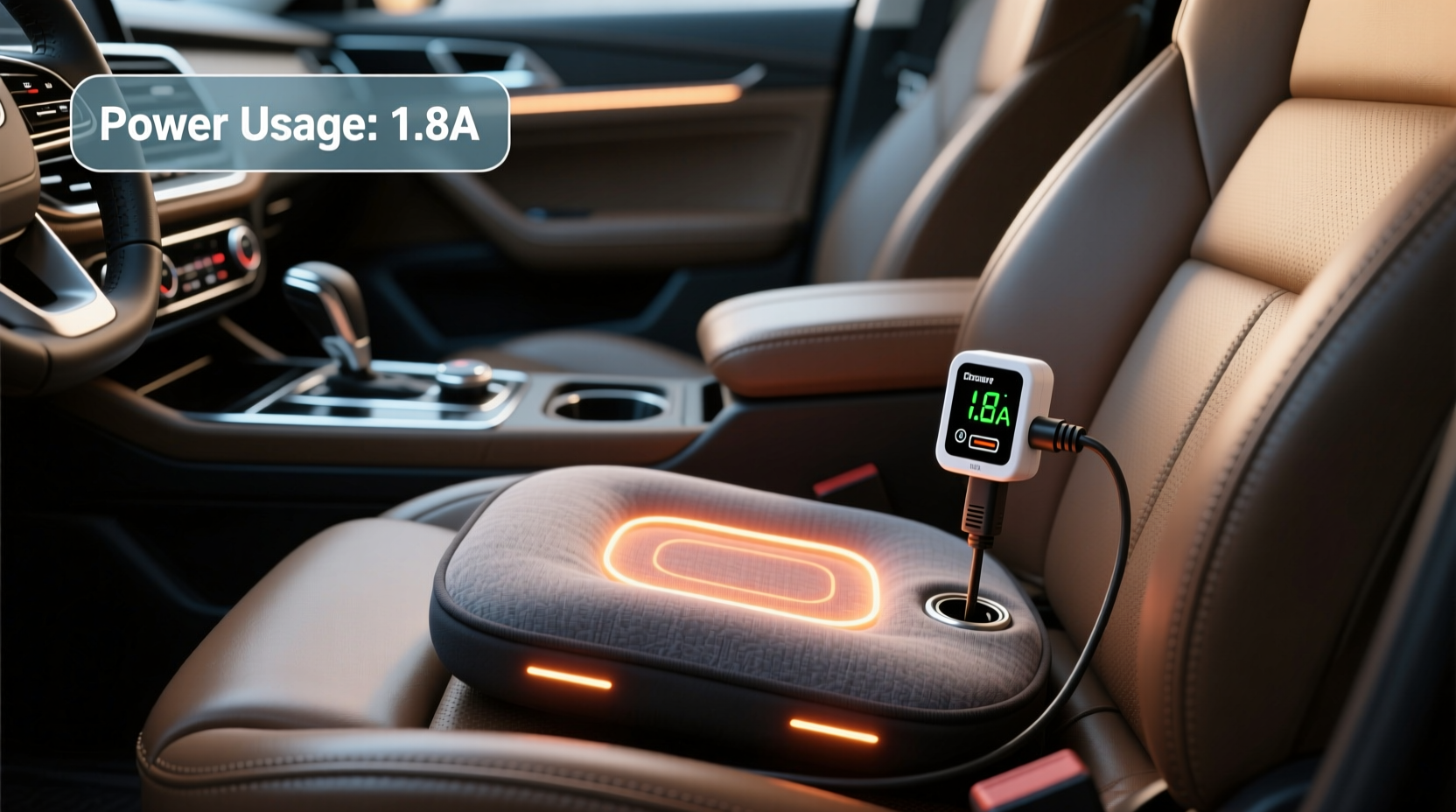 do heated car seat cushions use a lot of battery from the outlet