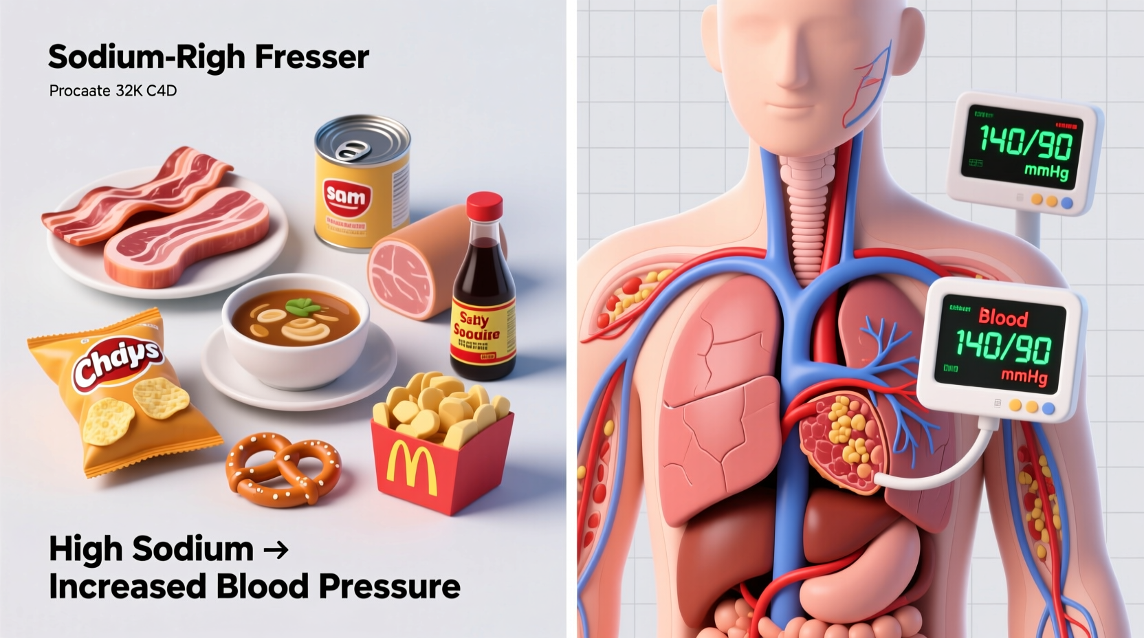 Lebensmittel, die hohen Blutdruck verursachen: Fakten & Alternativen