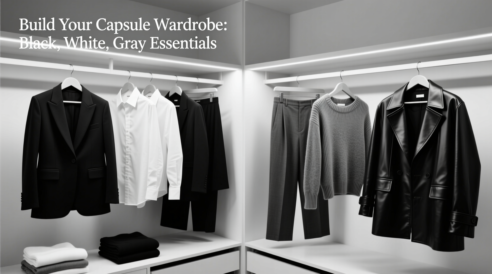 how to build a capsule wardrobe with only black white and gray pieces