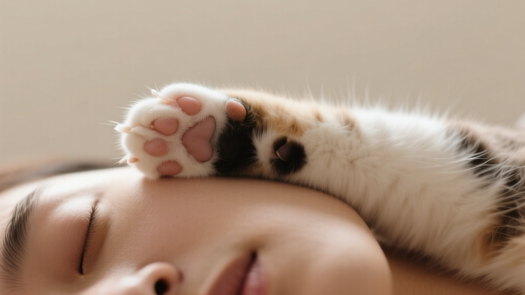 Cat Paw Touching Your Face While Sleeping
