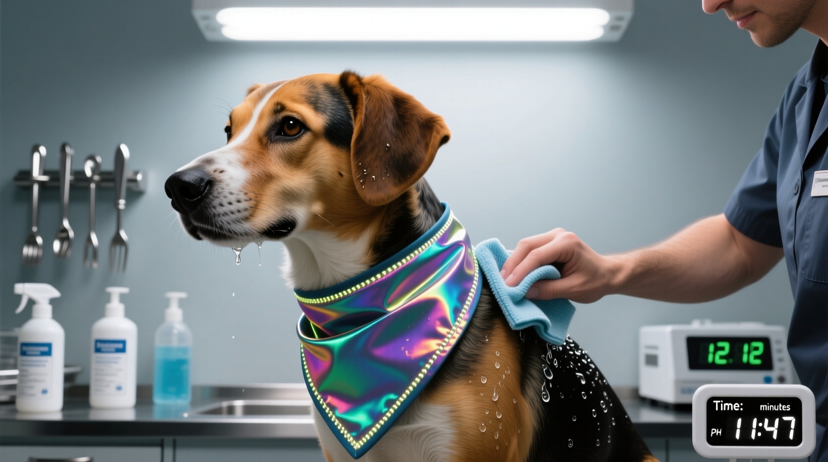 how to sanitize dog bandanas without dulling reflective stitching