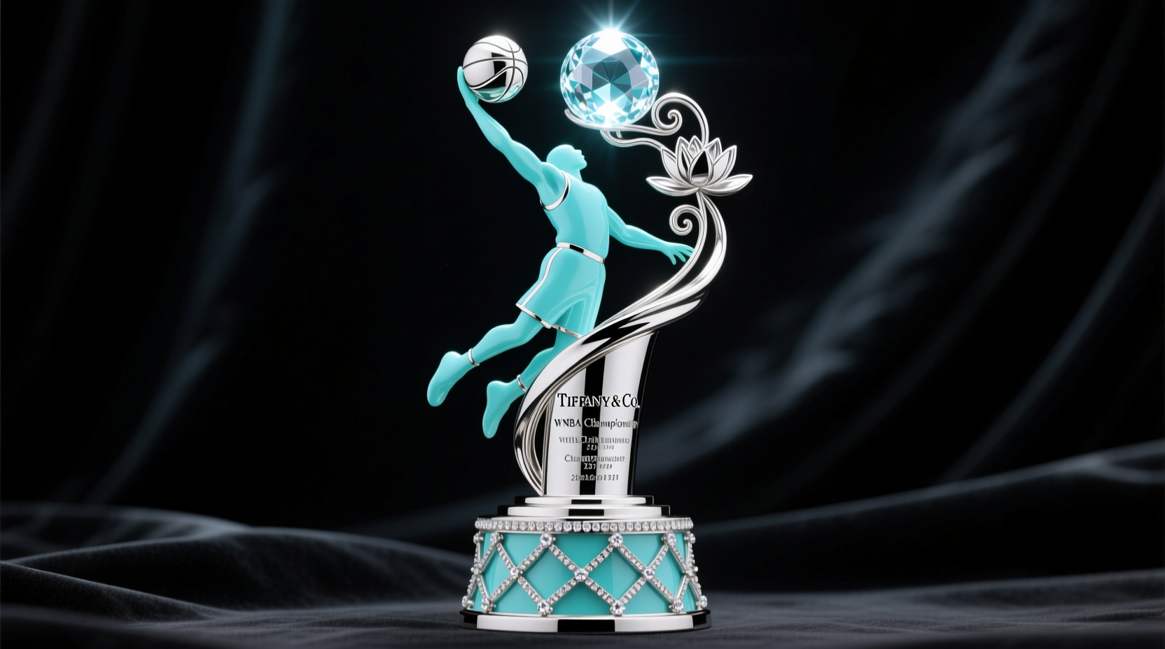 the womens national basketball association championship trophy designed and handcrafted by tiffany co