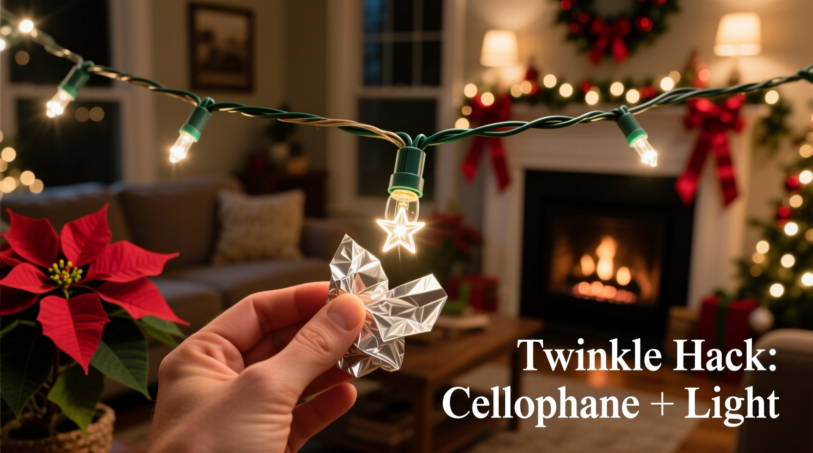 how to add twinkle effect to steady led christmas lights with simple hacks