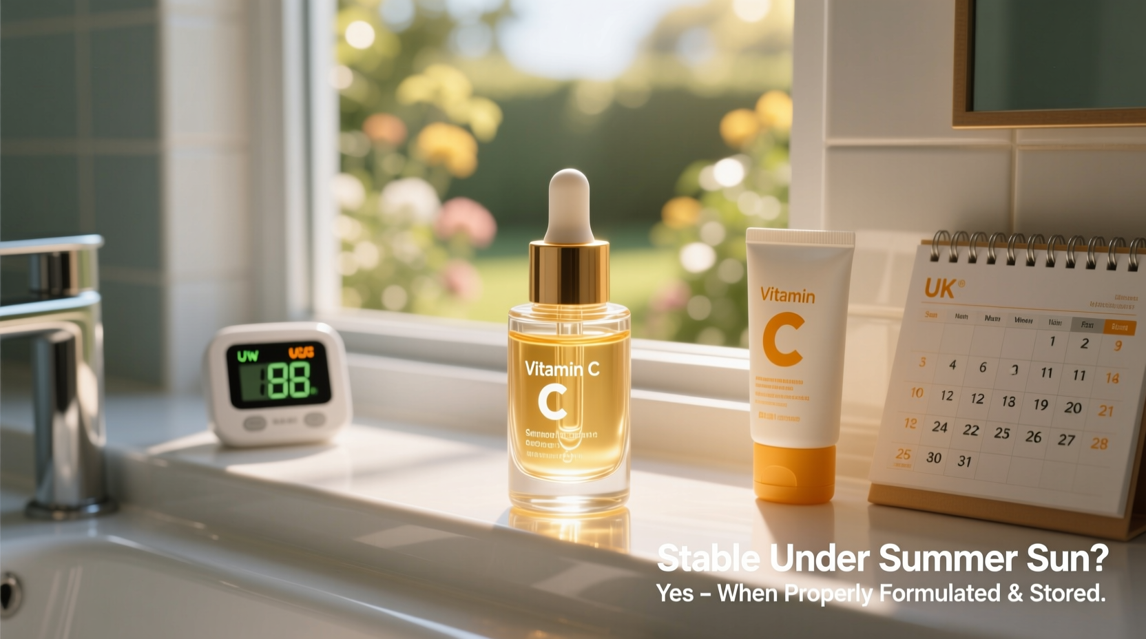 is vitamin c serum stable enough to use in summer sun
