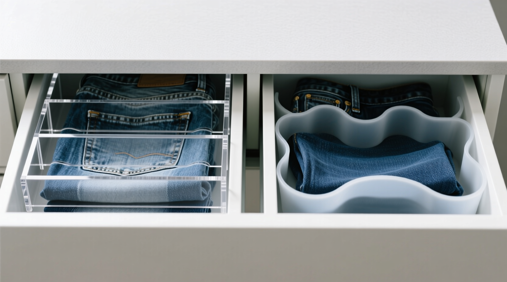 closet organization tips acrylic vs silicone for jeans
