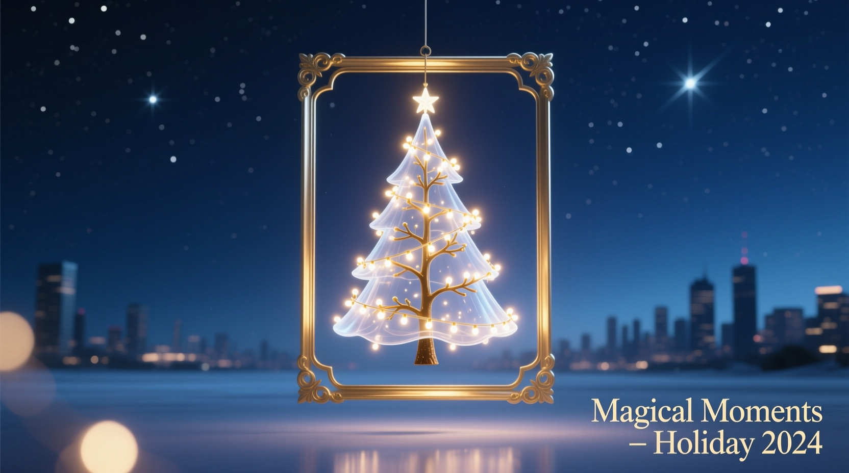 how to make a floating illusion of a christmas tree with lights and frame